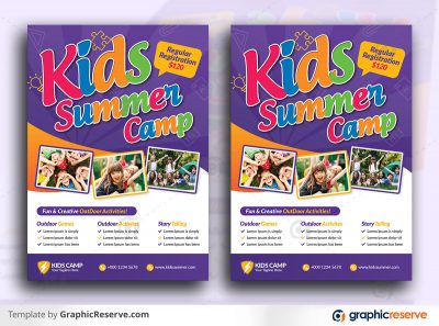Kids summer camp flyer cover photo