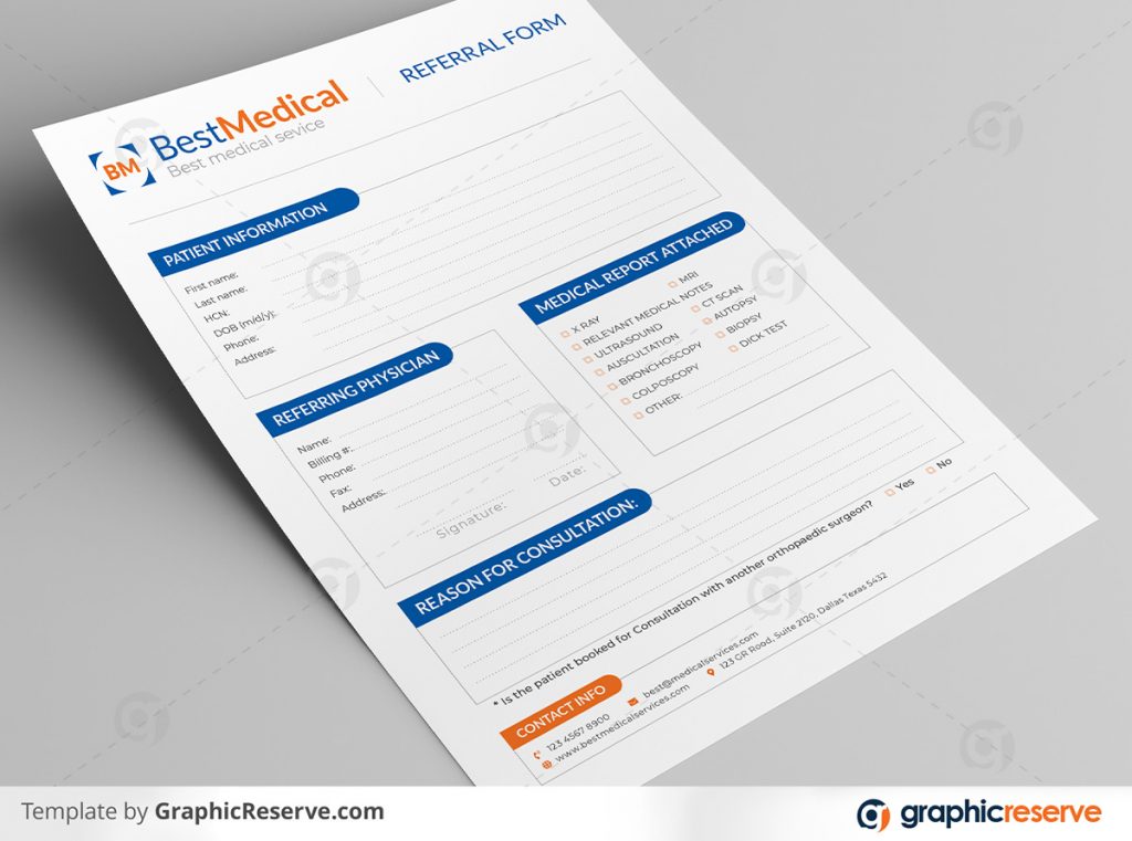 Medical Referral form template by stockhero on Graphic Reserve Referral form Medical form formmedical v2