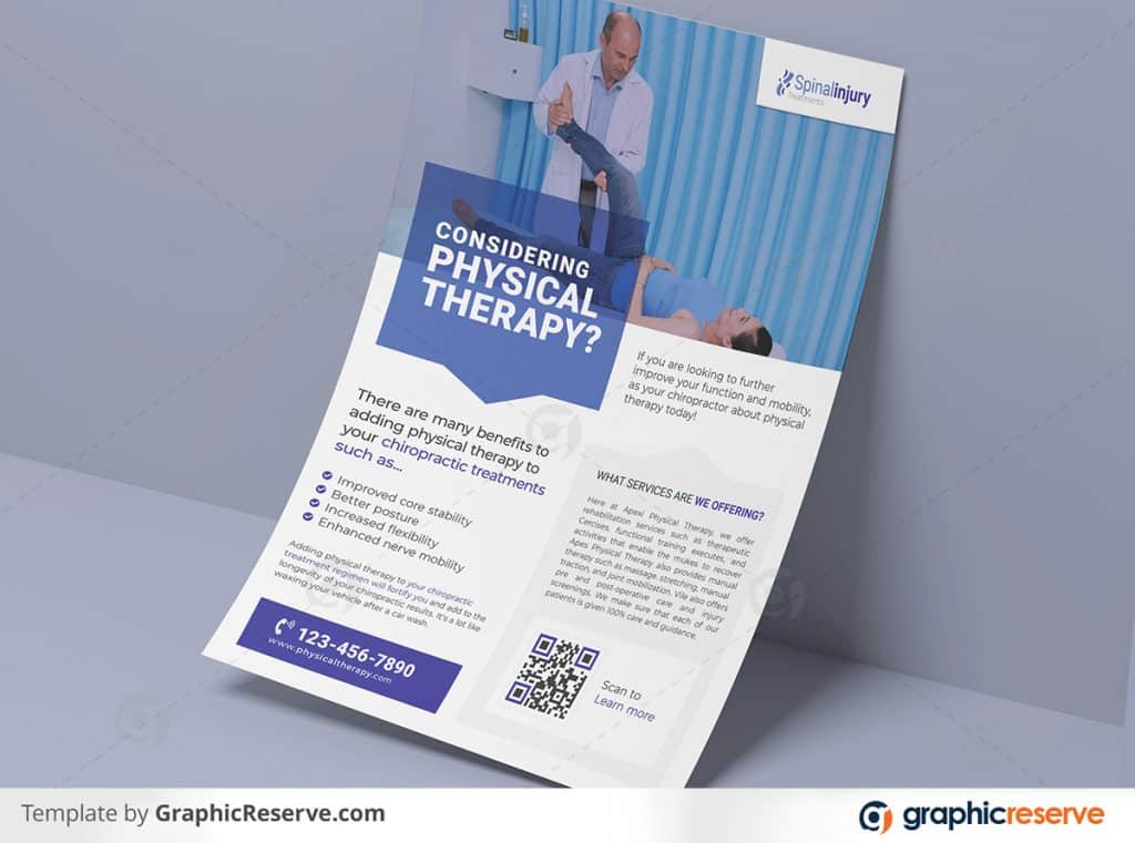 Physical therapy Flyer 2 in 1 template by stockhero on Graphic Reserve Physical therapy Medical Hospital Healthcare v4