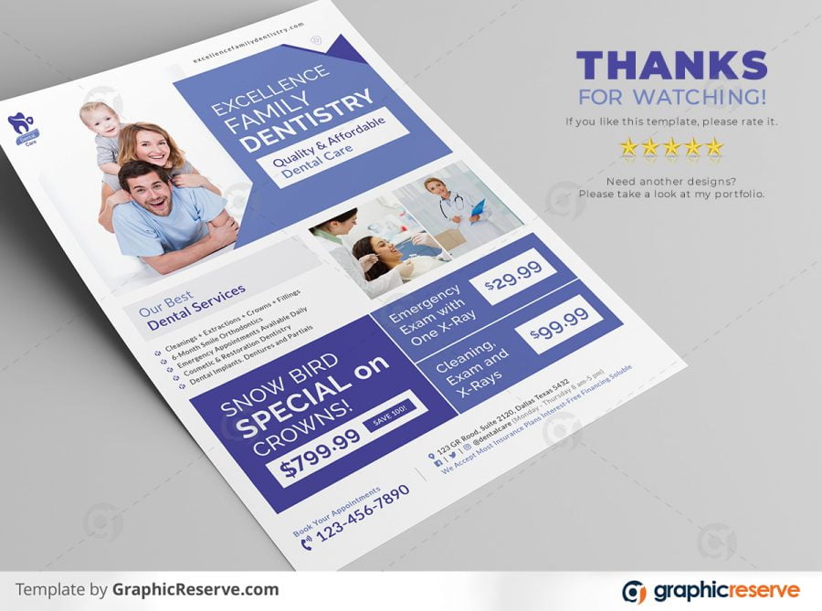 Dental Healthcare Promotional Flyer template by stockhero on Graphic Reserve Promotion Flyer v2