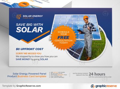 Solar Energy Powered Panel Product Business Card template by stockhero on Graphic Reserve Solar Panel Solar Solar Business Card Card v1