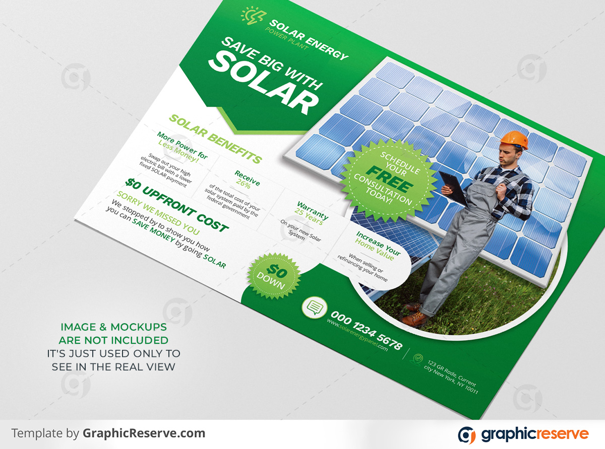 Solar Energy Powered Panel Product Flyer template by stockhero on Graphic Reserve Solar Panel Solar Solar flyer Flyer v2 1