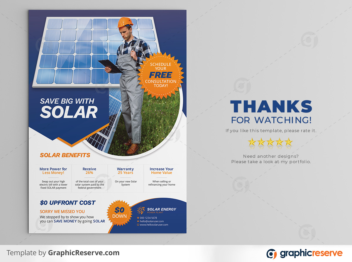 Solar Energy Powered Panel Product Flyer template by stockhero on Graphic Reserve Solar Panel Solar Solar flyer Flyer v4 2