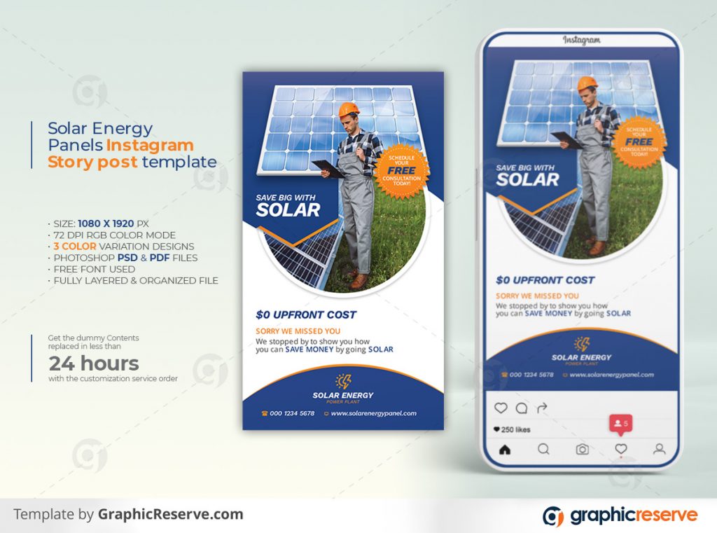 Solar Energy Powered Panel Product Instagram story banner design by stockhero on Graphic Reserve Solar Panel Solar Instagram Story Banner 1 1