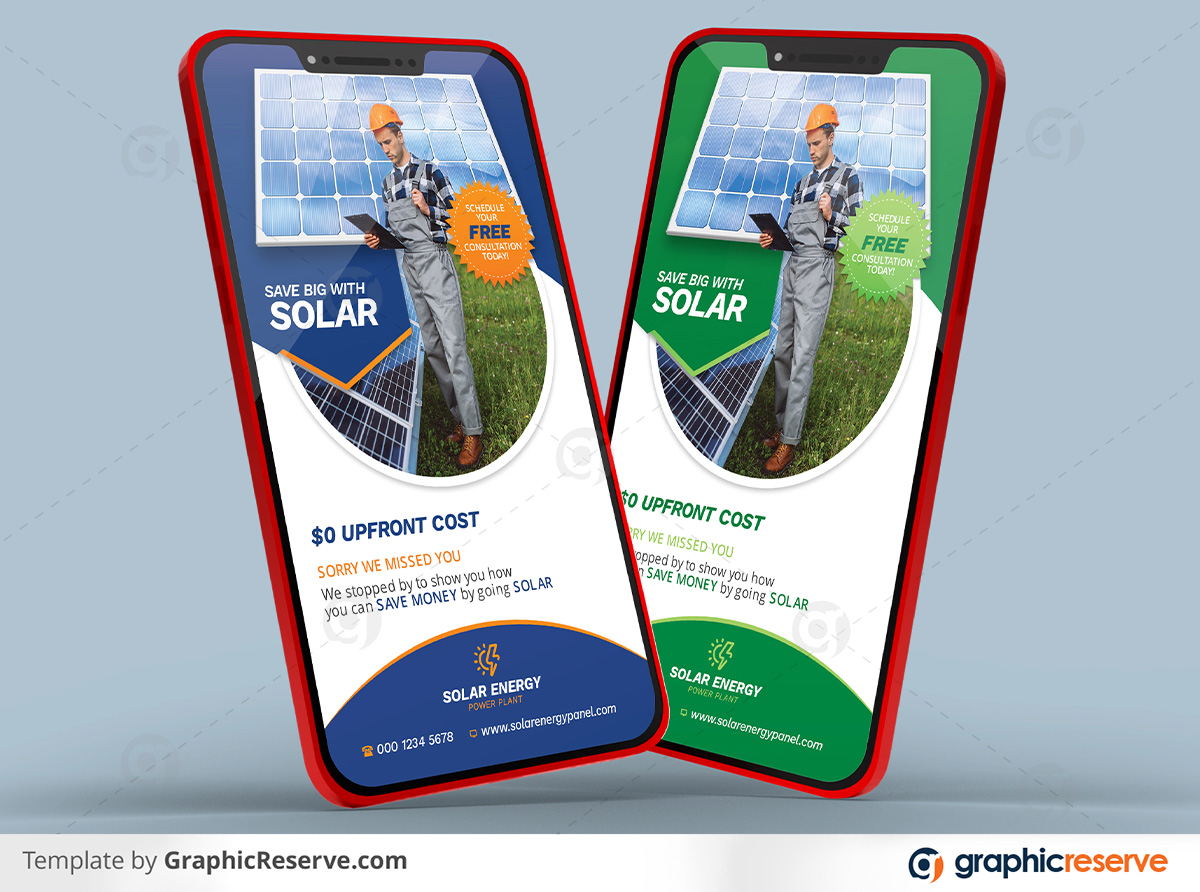 Solar Energy Powered Panel Product Instagram story banner design by stockhero on Graphic Reserve Solar Panel Solar Instagram Story Banner 2