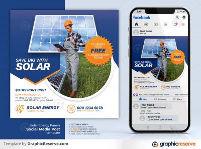 Solar Energy Powered Panel Product Social Media Post template by stockhero on Graphic Reserve Solar Panel Solar Social Media Post Post 1 1