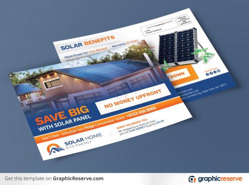 Save Big Solar Postcard template by stockhero P1