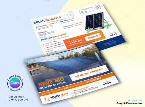 Save Big with Solar Canva EDDM Mailer Design