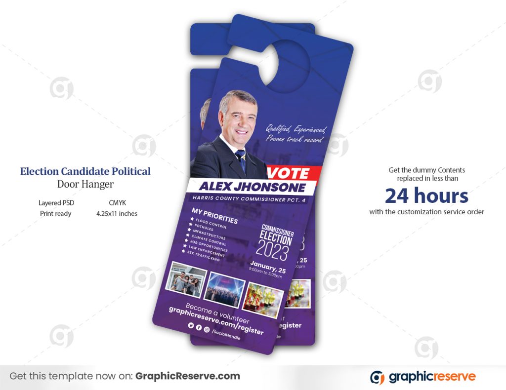 Political Door Hangers / Door Hanger Templates - SET UP ONLY - DH-2