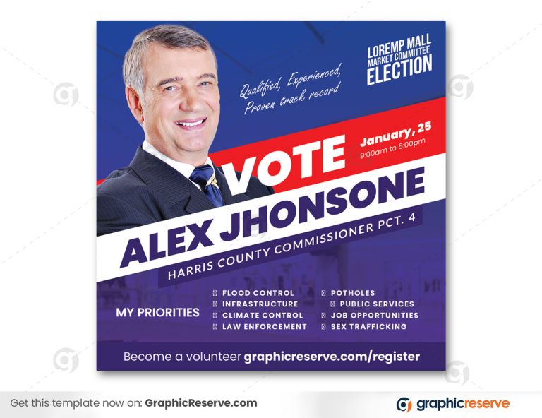 Political Candidate Flyer (Canva template) - Graphic Reserve