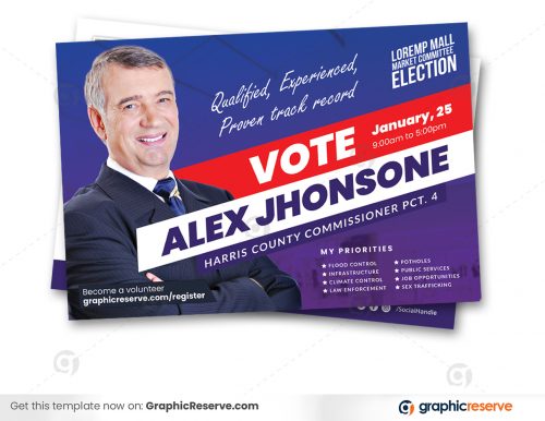 political vote election campaign postcard design example