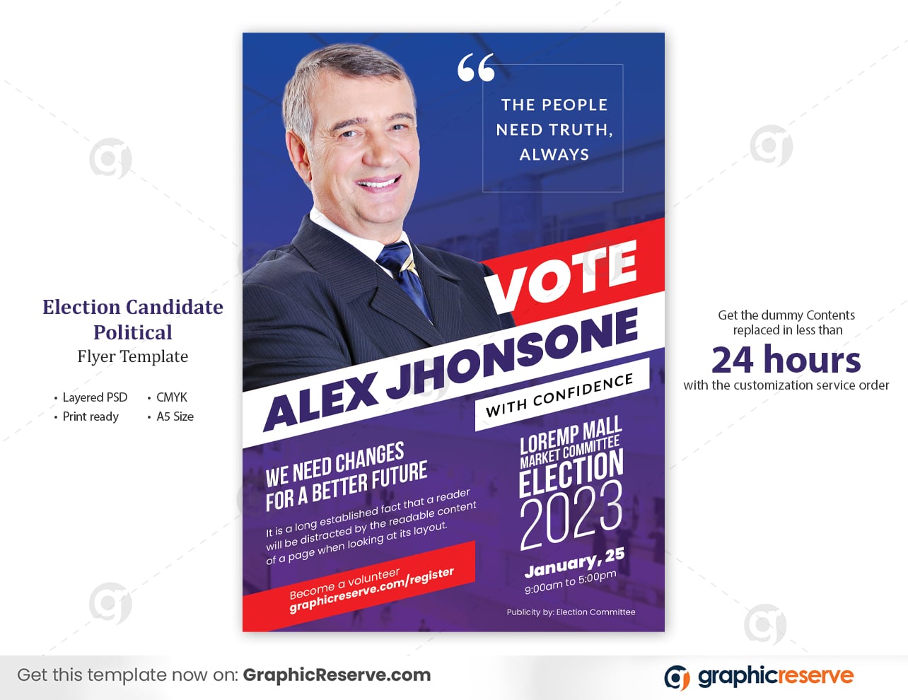 Election Candidate Political Flyer Graphic Reserve
