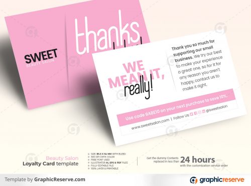 Beauty Salon Loyalty Card template Beauty Salon Loyalty Card Loyalty Business Card sweet fashion card business spa v1