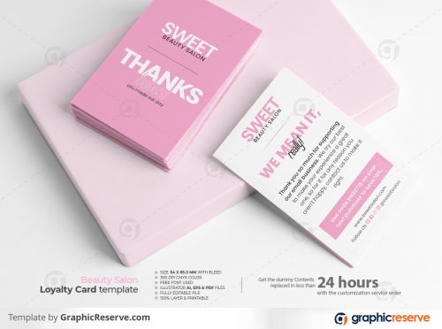 Beauty Salon Loyalty Card template Beauty Salon Loyalty Card Loyalty Business Card sweet fashion card business spa v3 4
