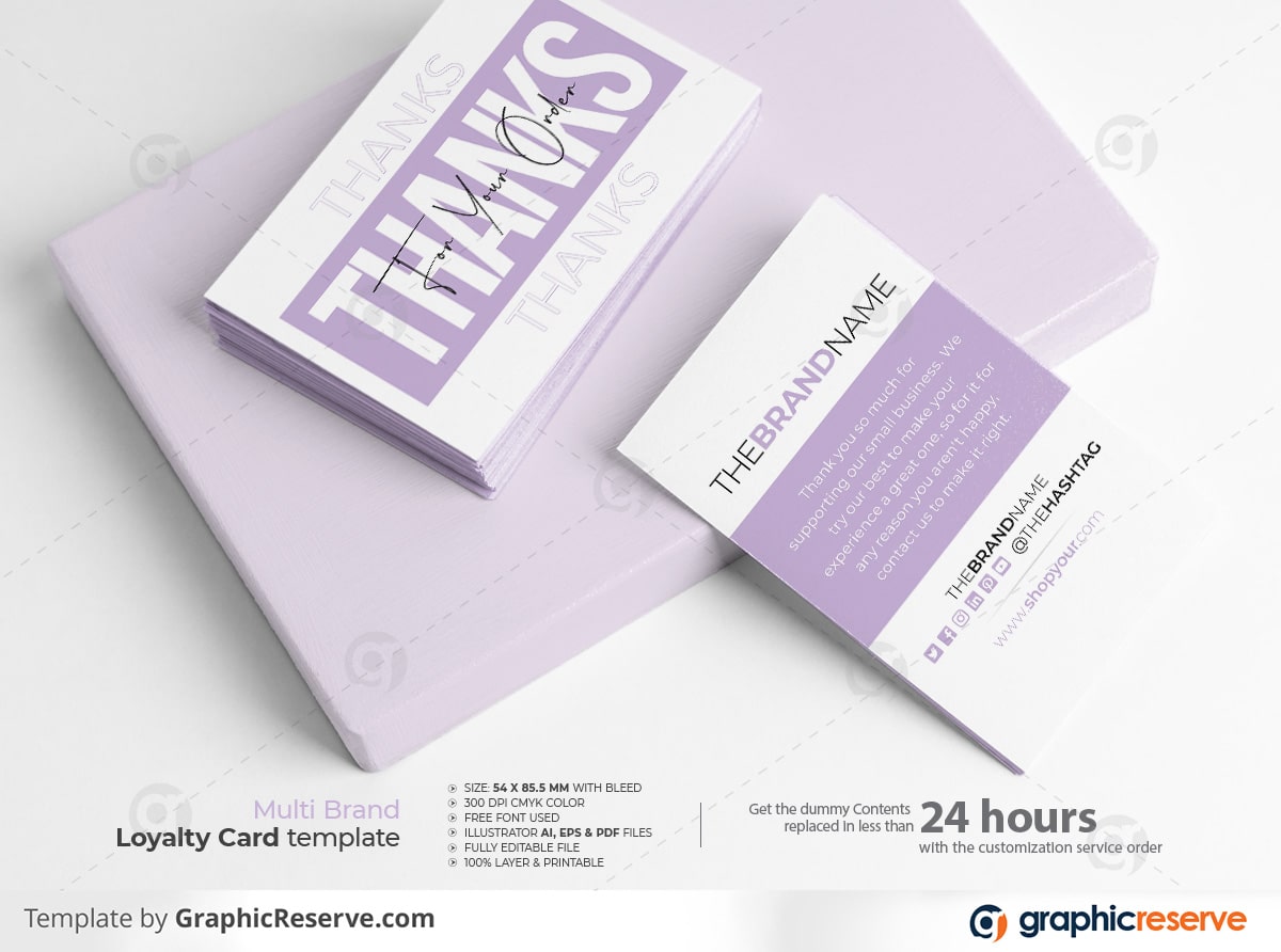 Purple Loyalty Card Design Template
