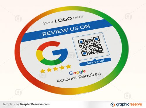 Round Business Review Sticker template by stockhero P1