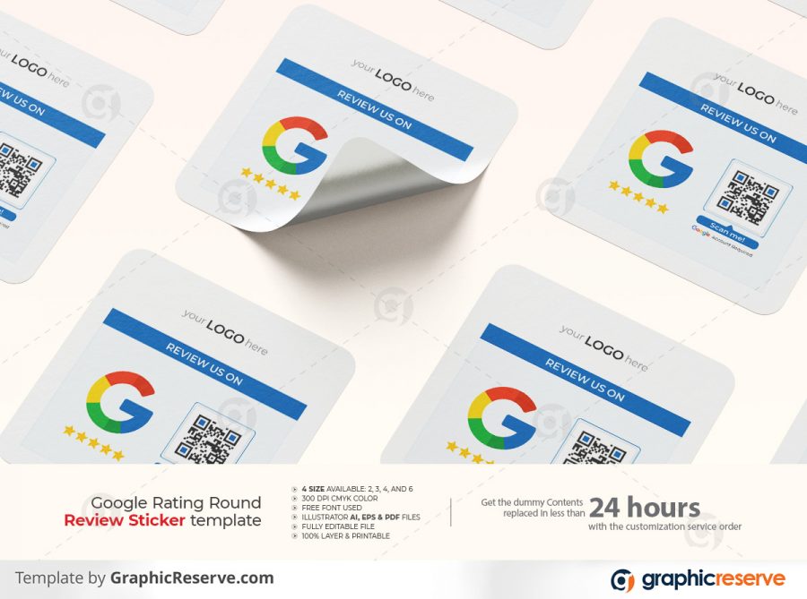 Square Business Review Sticker template by stockhero P1