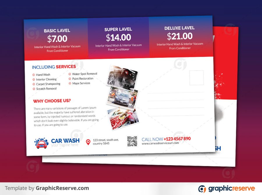 Car Wash Postcard Template By Didargds V3