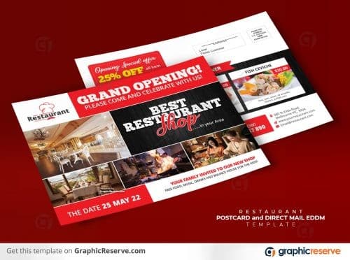 Restaurant Shop Postcard template by didargds P1