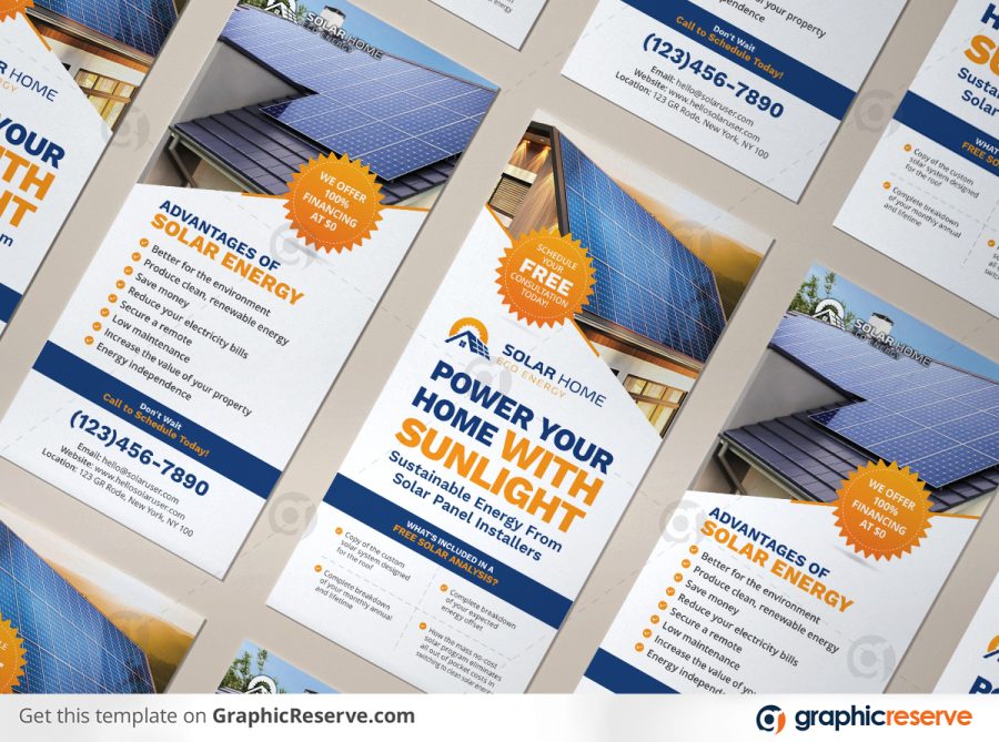 Solar Rack Card or DL Flyer template by stockhero v2 2