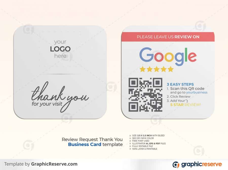 Square Business Review Card Template By Stockhero P1 4