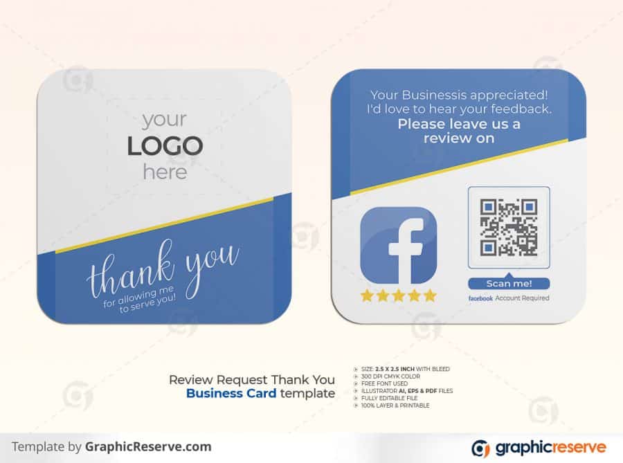 Square Business Review Card template by stockhero P4