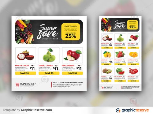 Supermarket Grocery Instagram Post and Story Template