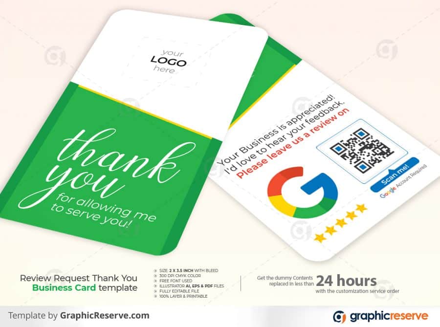 Vertical Business Review Card template by stockhero P1