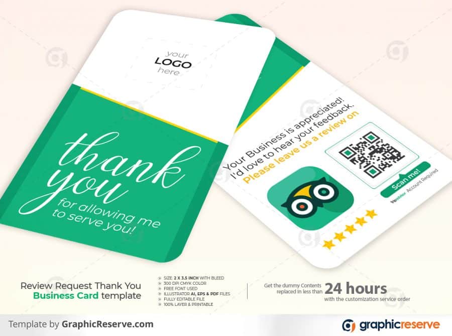 Vertical Business Review Card template by stockhero P5