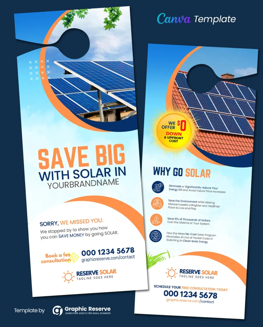 Solar Door Hanger Design (Canva Template)