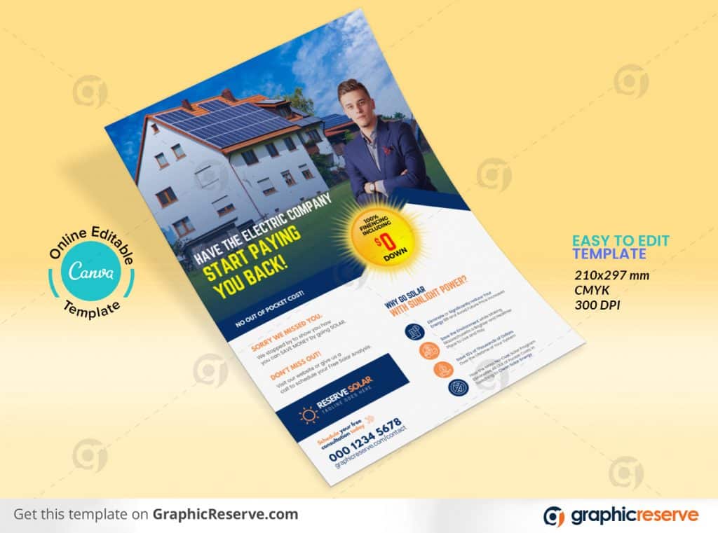 43576 Solar Flyer Design Canva Template