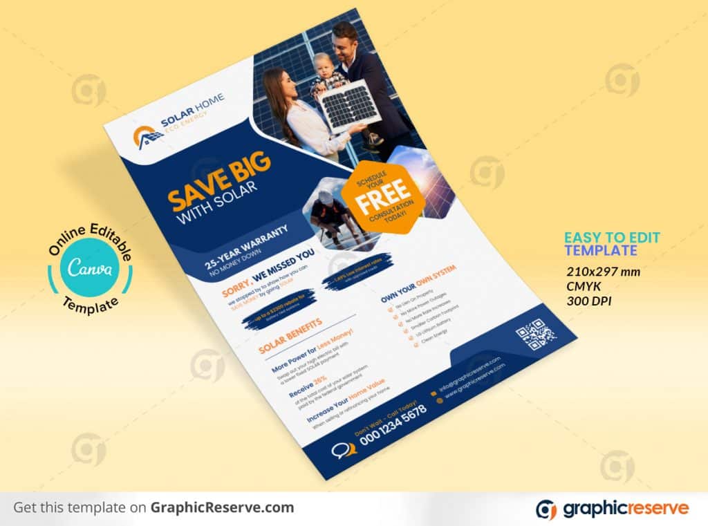 Solar Flyer Design Canva Template