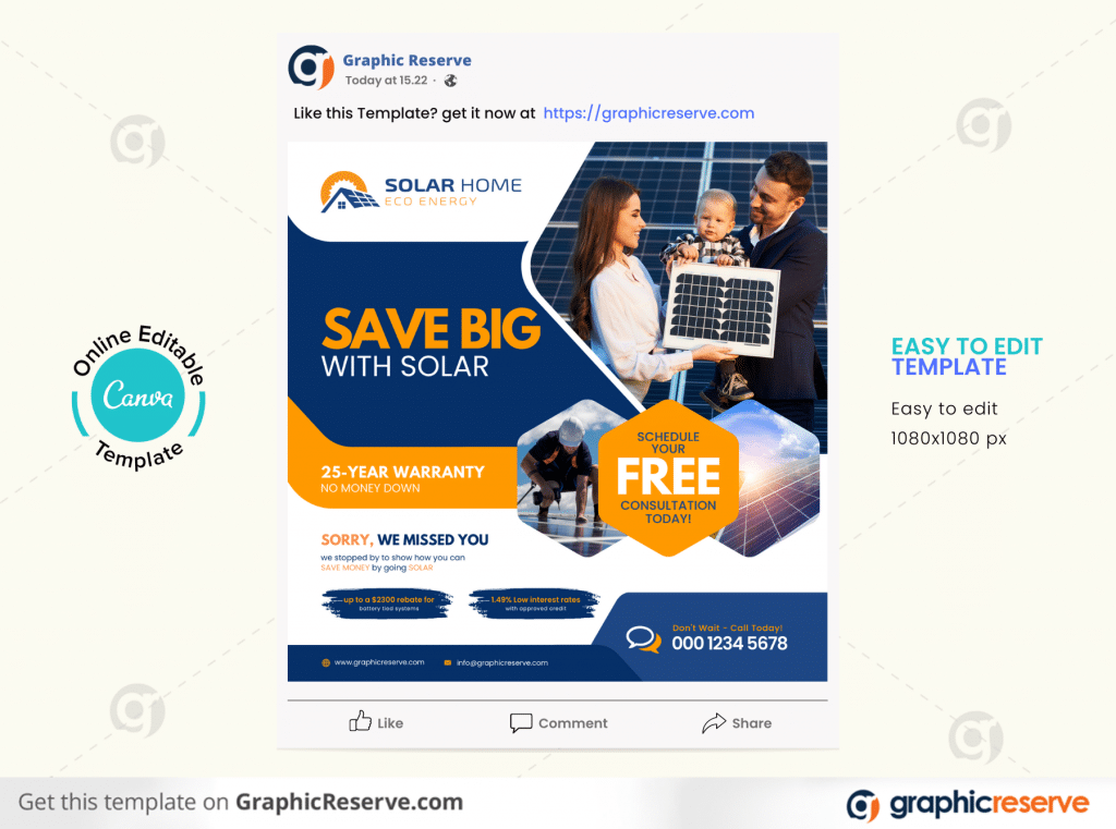 43697 Solar Social Media Post Canva Template