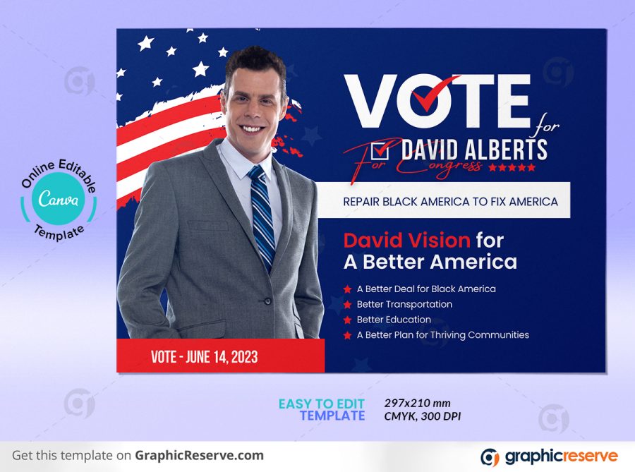 43731 Election Campaign Political Flyer Canva Template