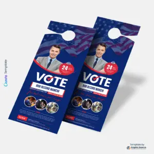 Election Campaign Door Hanger Design Template for Political Marketing