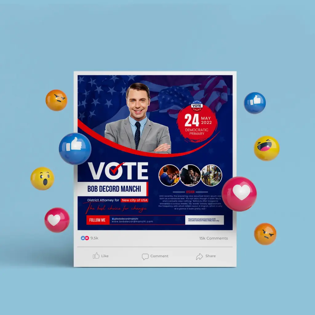 Election Campaign Political Square Flyer (Canva template)