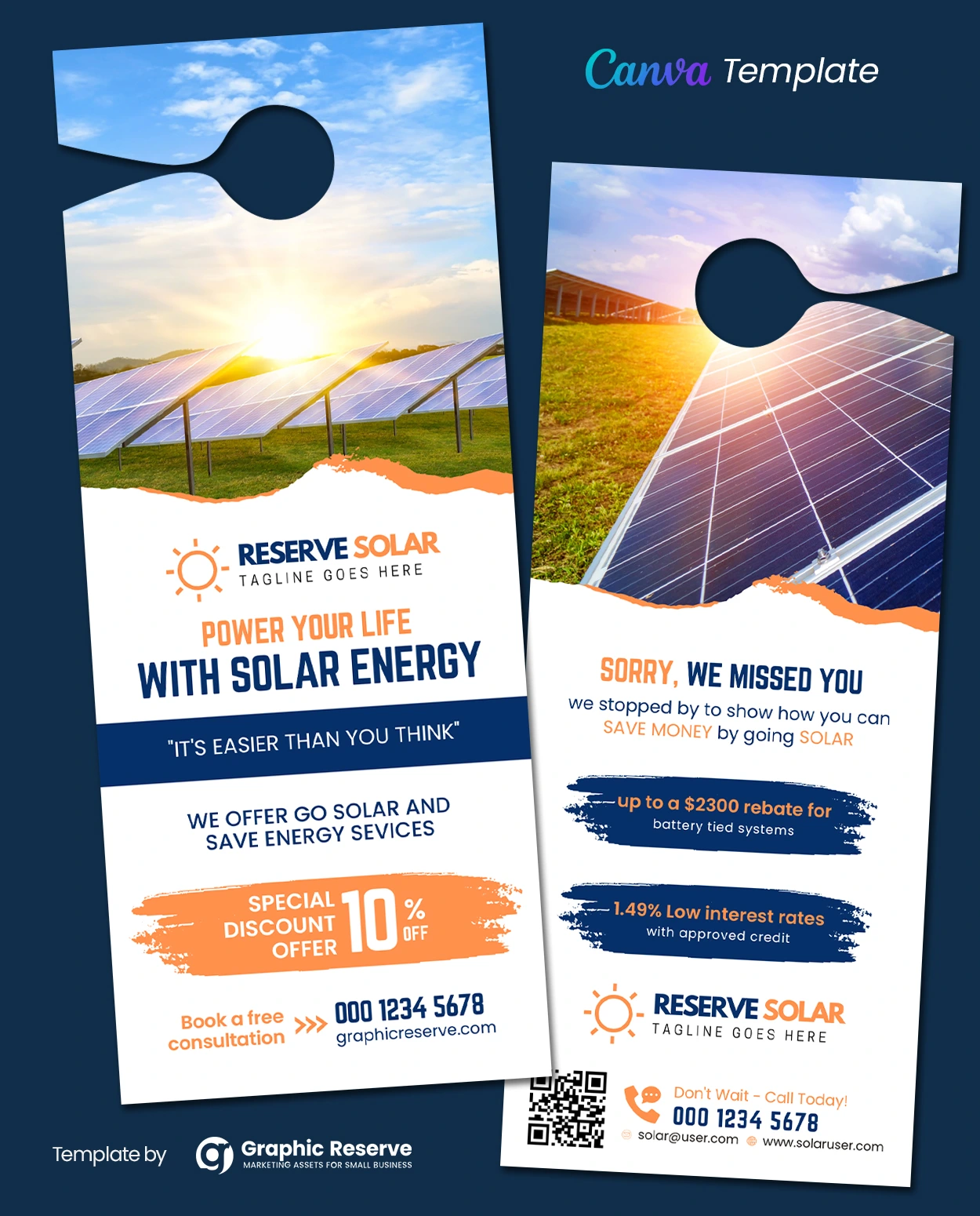 Solar Door Hanger Design Template (Canva File)