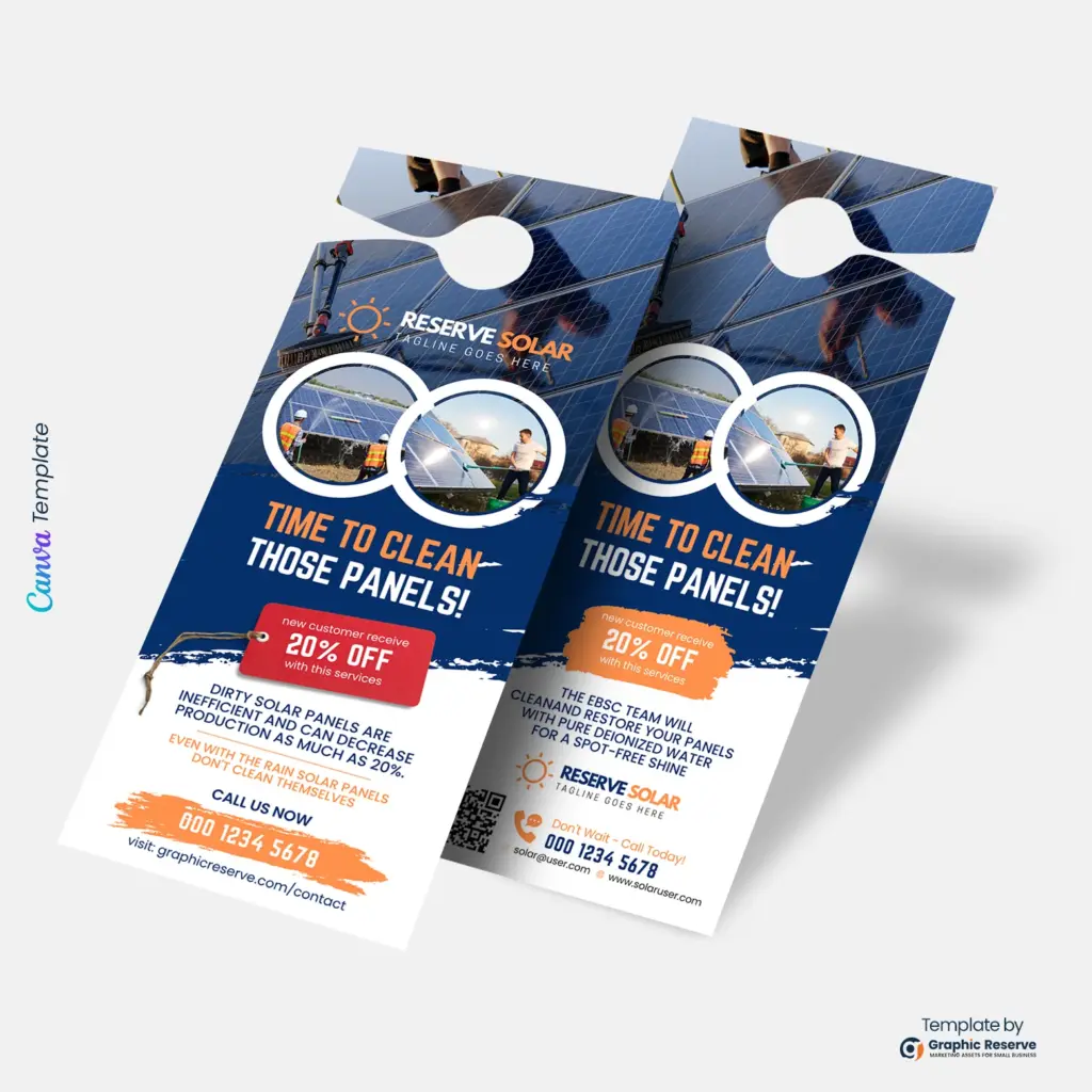 Custom Solar Door Hanger | Instant Canva File