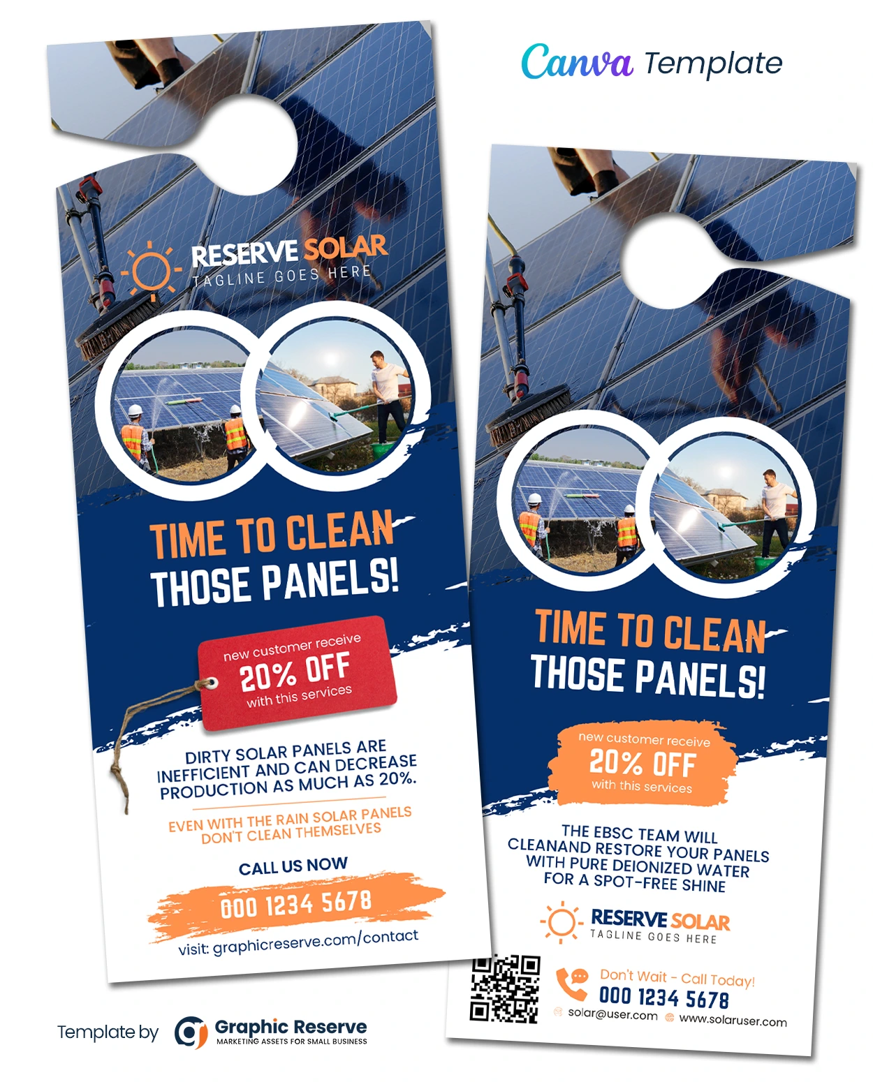 Solar Door Hanger Design Template (Canva File)