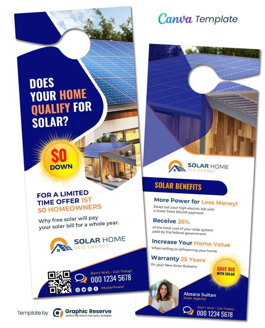 Solar Door Hanger Design (Canva Template)