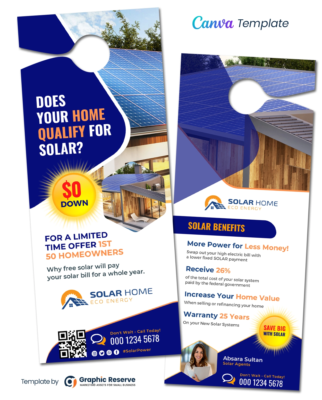 Solar Door Hanger Design (Canva Template)