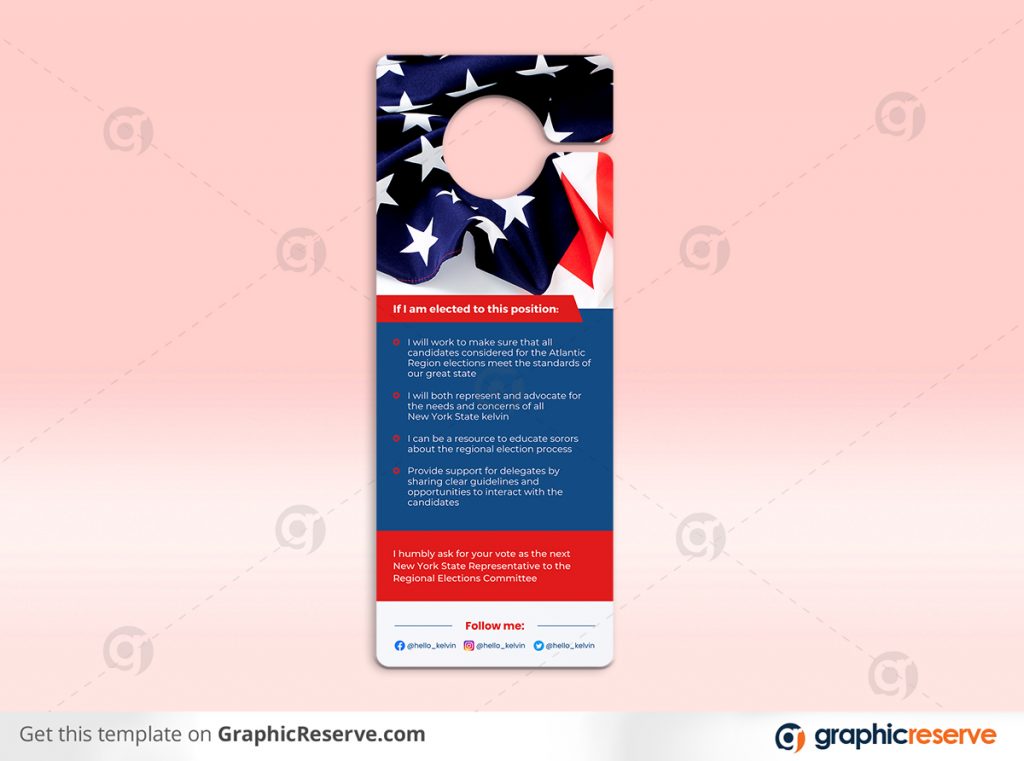 Political Election Voting Door Hanger Design (Canva template) - Graphic