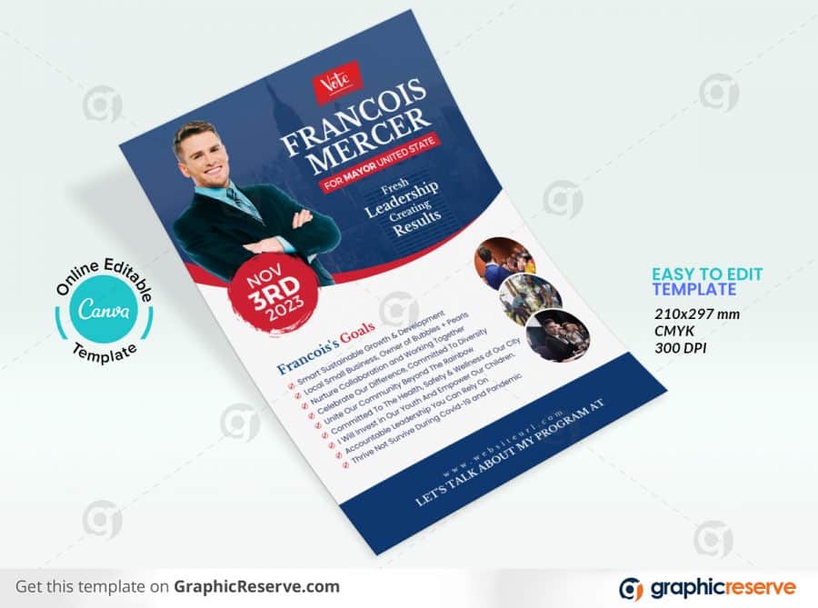 44135 Political Candidate Flyer Canva template