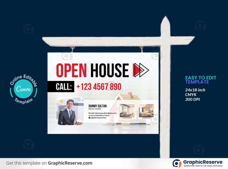 45781 Open House Yard Sign template 1