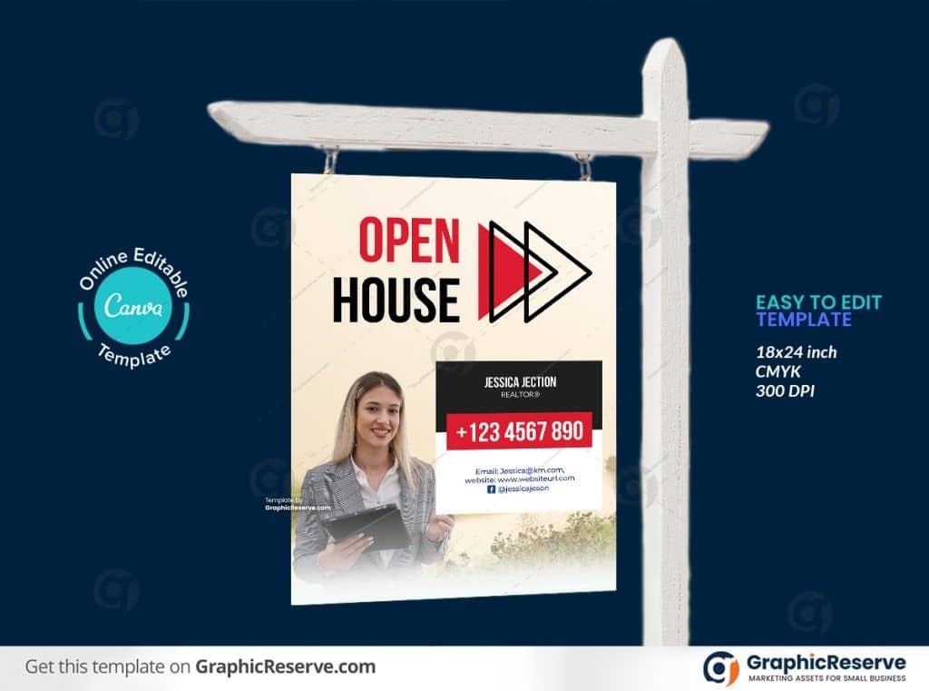 45788 Open House Yard Sign template