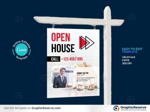 45798 Open House Yard Sign template