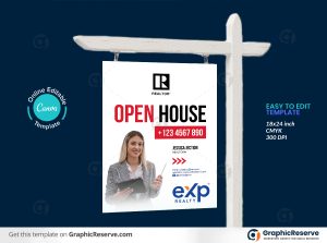 45803 Open House Yard Sign template