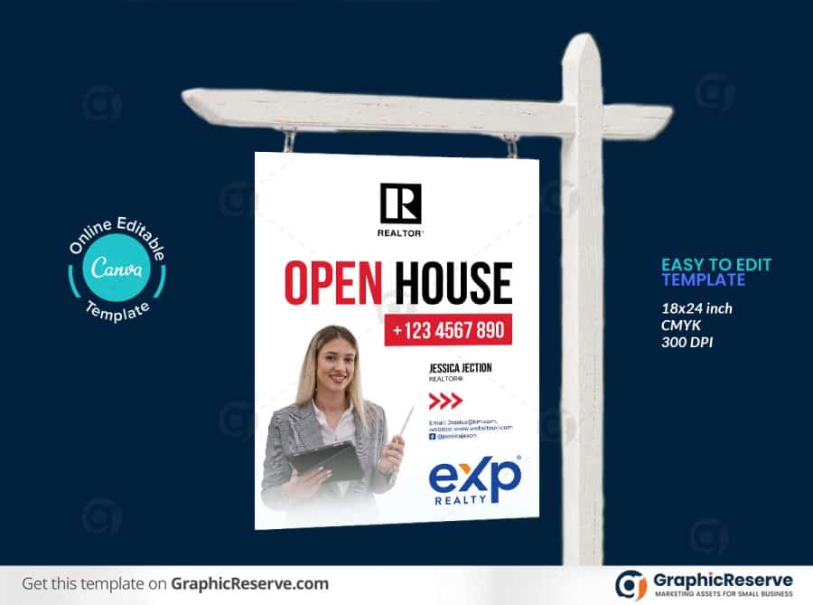 45803 Open House Yard Sign template