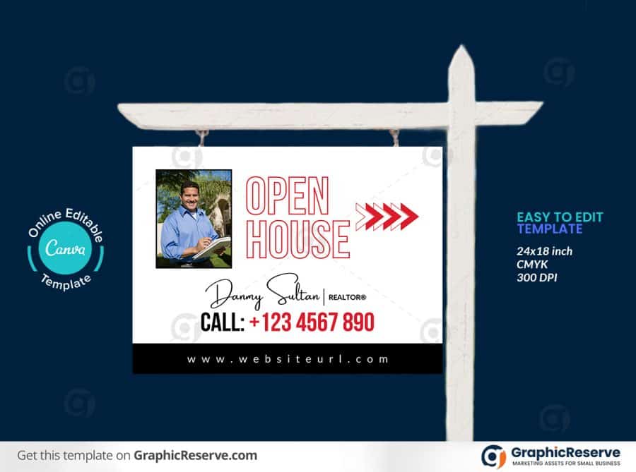 45829 Open House Yard Sign template