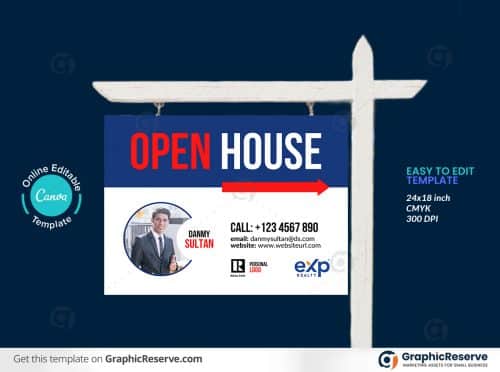 45833 Open House Yard Sign template